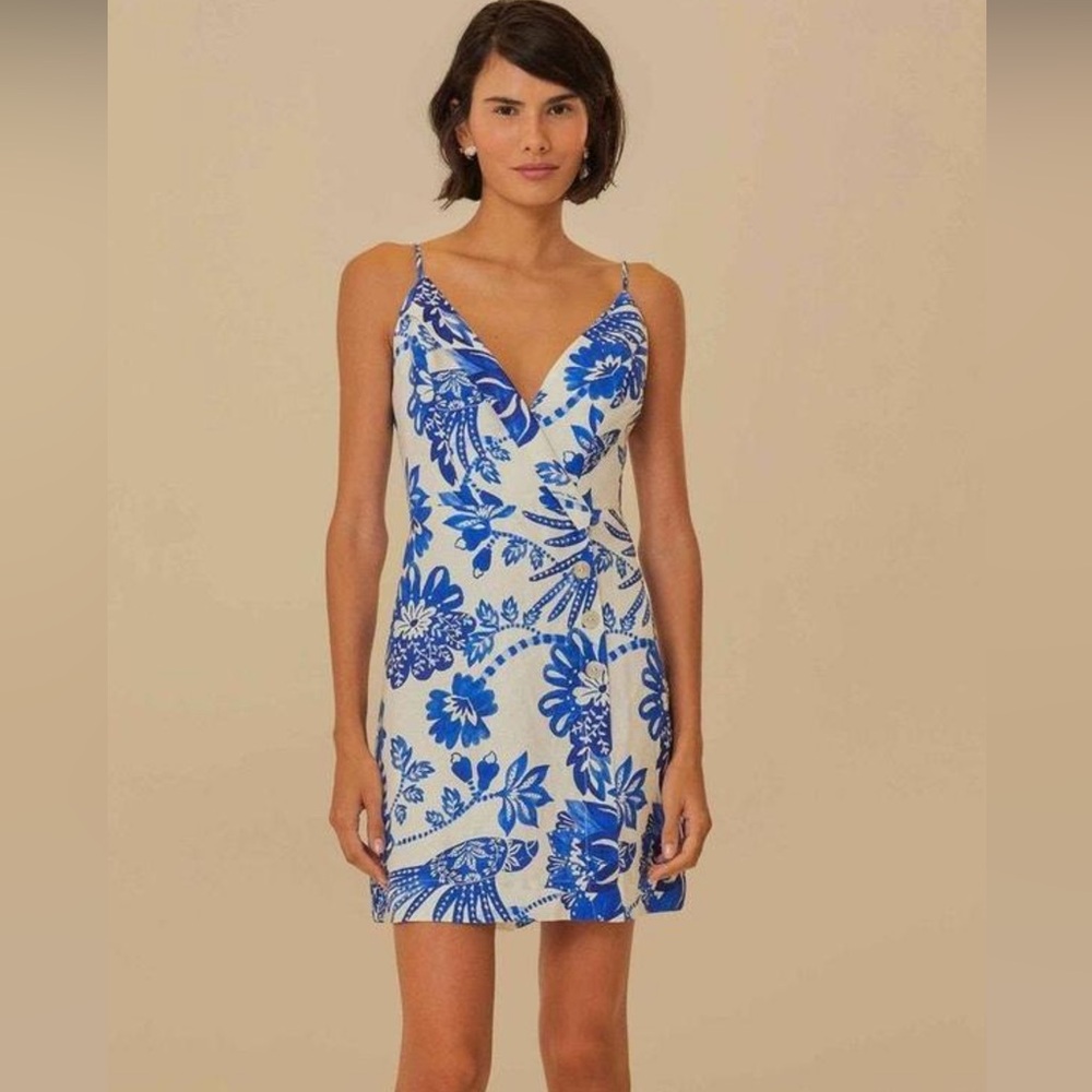 Blue and white farm Rio mini dress